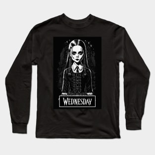 Wednesday Goth Portrait Long Sleeve T-Shirt